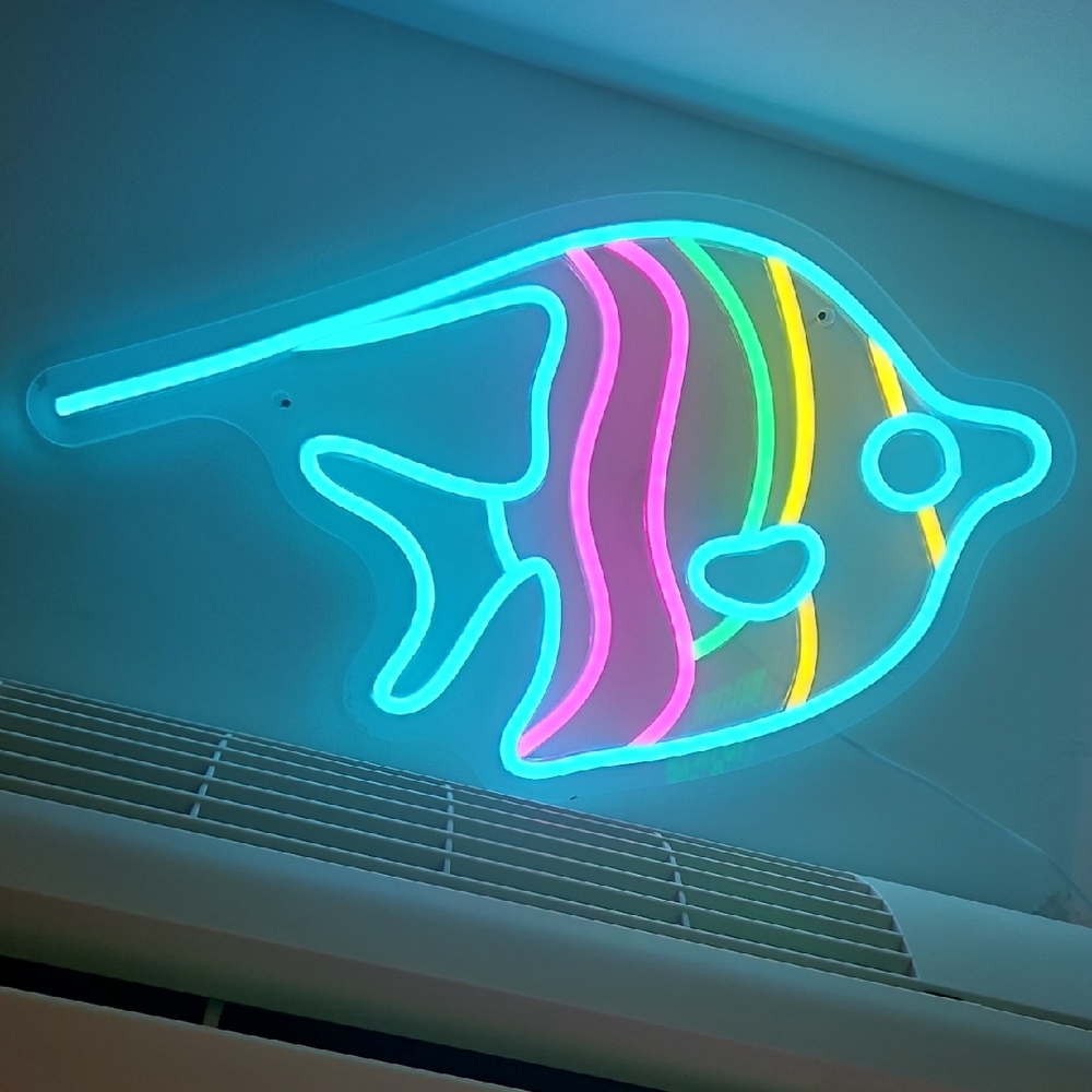 Colorful Neon Fish Wall Light